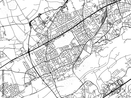 Vector road map of the city of  Traun in the Austria on a white background.