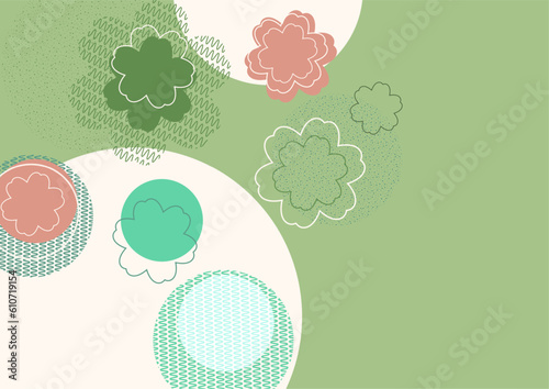 Wallpaper Mural Circles, floral pattern, nature idea. Modern abstract design for decorating covers, brochures, packaging, fabrics, flyers, advertisements. Vector Torontodigital.ca