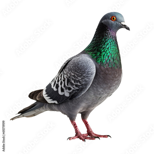 pigeon isolated on transparent background, generative ai