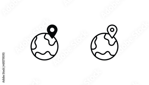Global icon design with white background stock illustration
