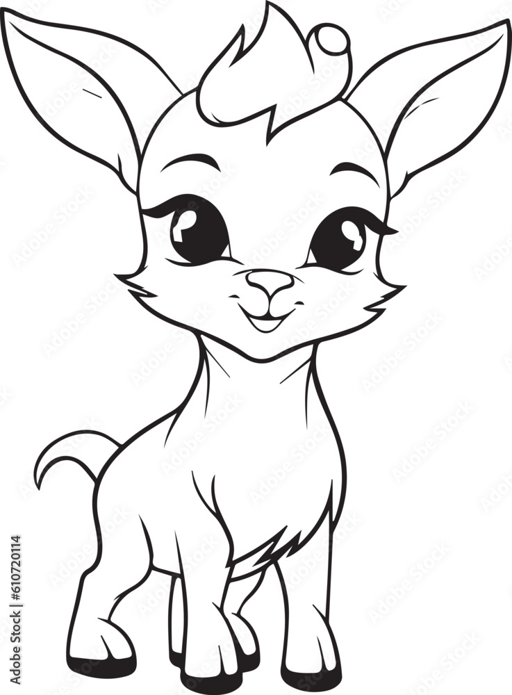 Goat, colouring book for kids, vector illustration Goat, colouring book for kids, vector illustration