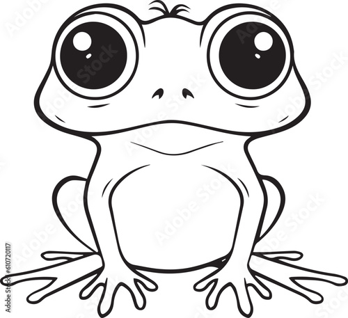 Frog, colouring book for kids, vector illustration