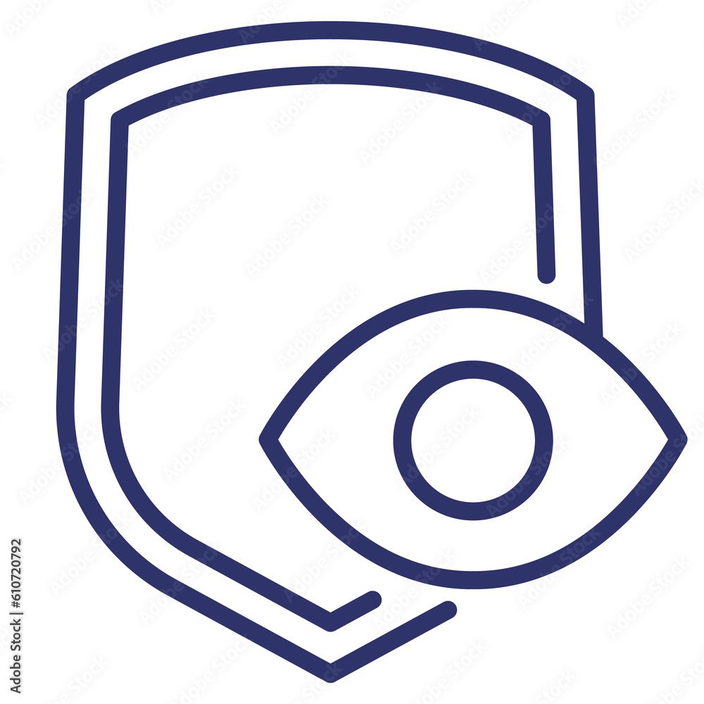 privacy, eye and shield line icon privacy, eye and shield line icon