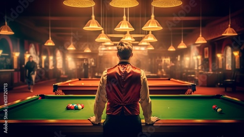 Billard Player, Generative AI, Illustration