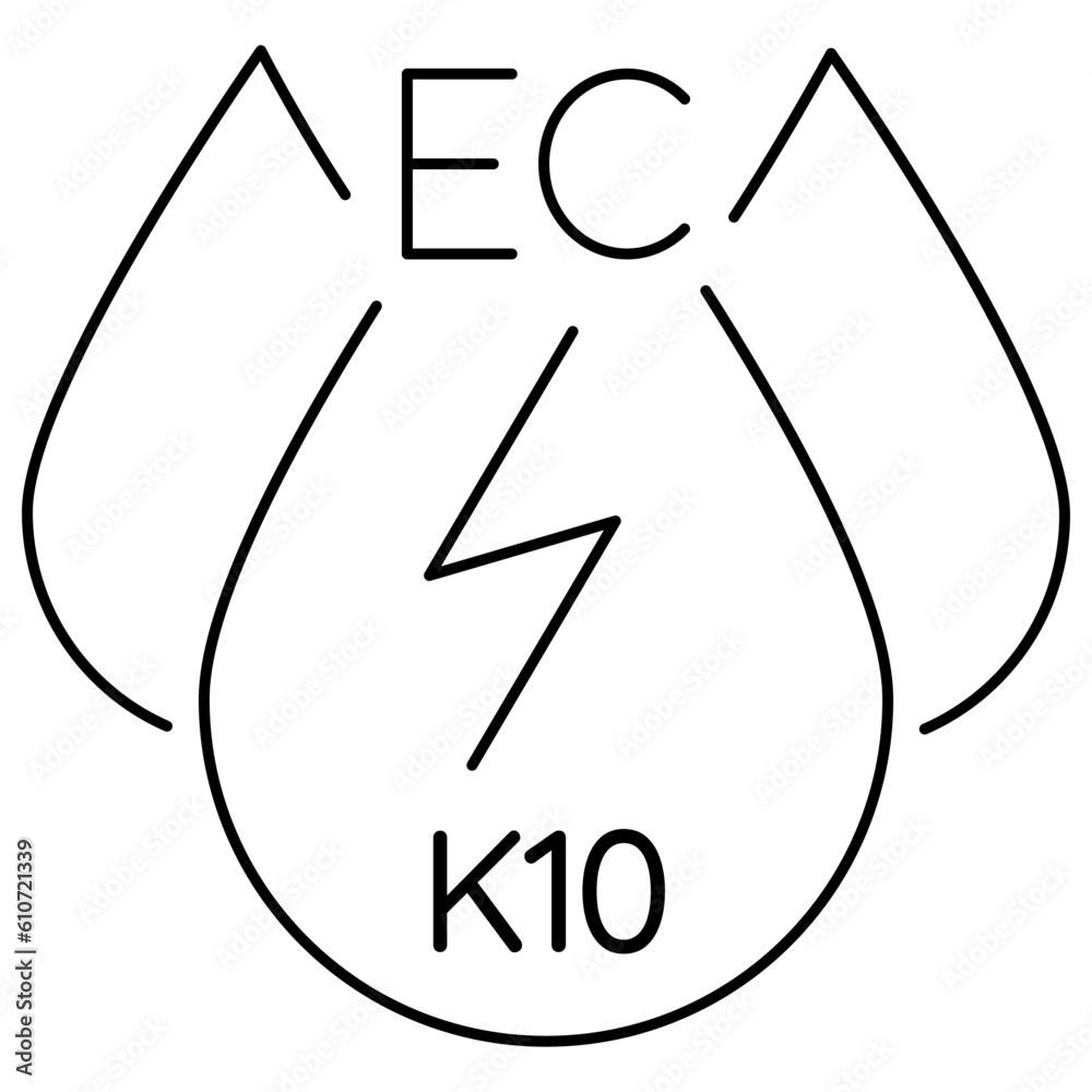 Electrical Conductivity EC K10 calibration icon for measuring water