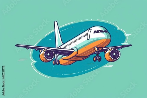 Illustrative View of Aeroplane. illustration. Generatiive AI