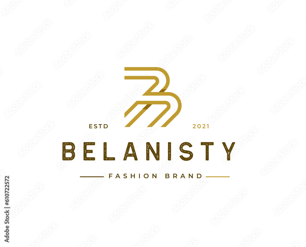 Minimalist Letter B logo line style vector Minimalist Letter B logo line style vector