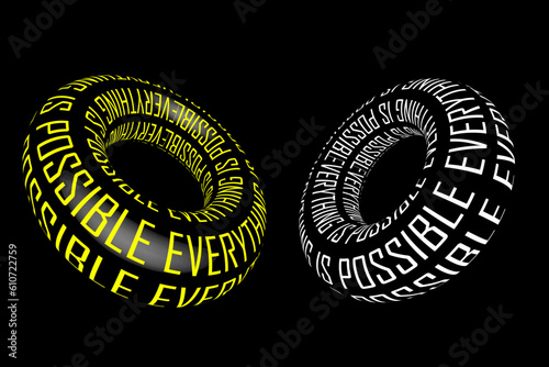 3d vector text rings. 3d rings witn text
