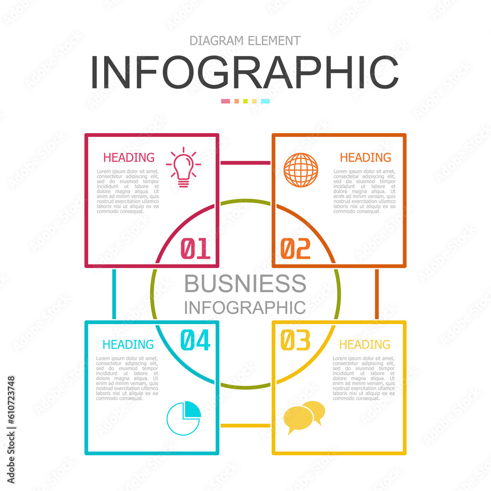 square line with circle for infographic. used for process diagram, presentation, working flow, information layout, banner, chart, and graph. business concept with 4 options. data visualization. square line with circle for infographic. used for process diagram, presentation, working flow, information layout, banner, chart, and graph. business concept with 4 options. data visualization.