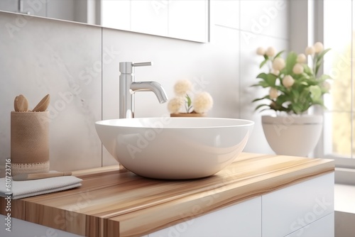 Bathroom sink in modern interior, generative ai © inspiretta