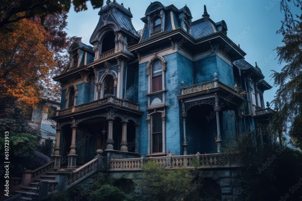 Haunted House: Creepy Victorian Mansion with Ghostly Apparitions. Generative Ai Haunted House: Creepy Victorian Mansion with Ghostly Apparitions. Generative Ai