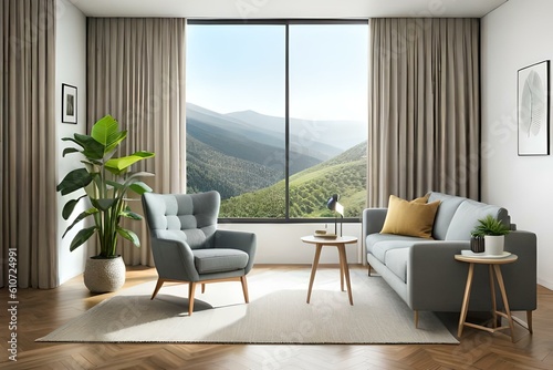 modern living room with window