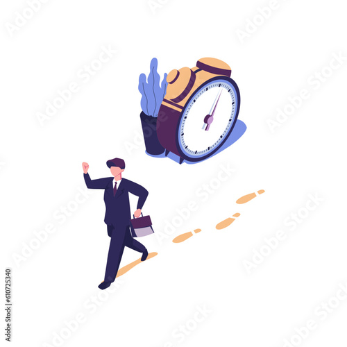 history & experience flat style isometric vector illustration design