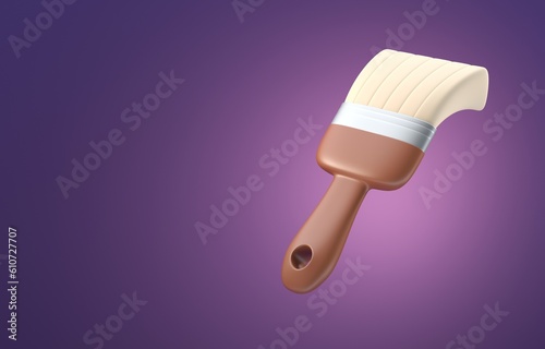 Isolaetd 3D Paintbrush. 3D Illustration