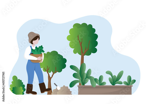 A vibrant vector illustration showcasing people nurturing growth, learning, and community. farm icon