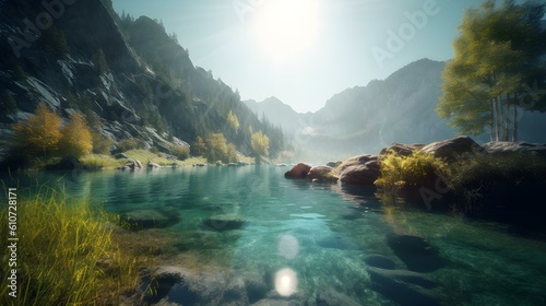 Close Up of a Lake in the Mountains