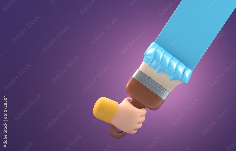 Painting with Paintbrush. 3D Illustration Painting with Paintbrush. 3D Illustration