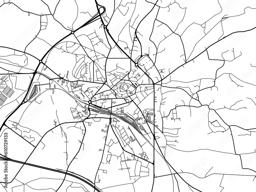 Vector road map of the city of Arlon in Belgium on a white background ...