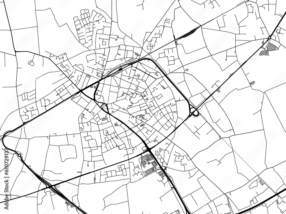 Vector road map of the city of Sint-Niklaas in Belgium on a white background. Vector road map of the city of Sint-Niklaas in Belgium on a white background.