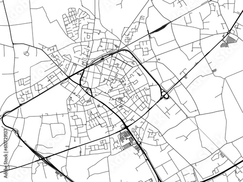 Vector road map of the city of  Sint-Niklaas in Belgium on a white background.