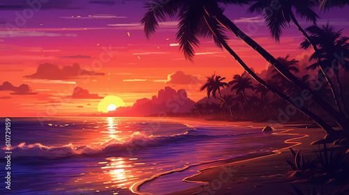 sunset at the beach © lahiru