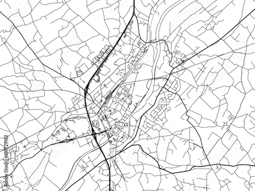 Vector road map of the city of  Oudenaarde in Belgium on a white background.
