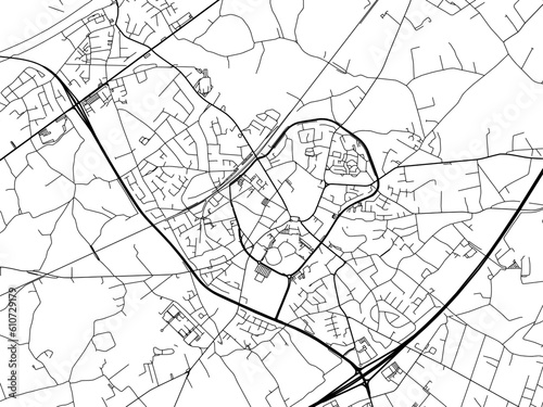 Vector road map of the city of  Waregem in Belgium on a white background.