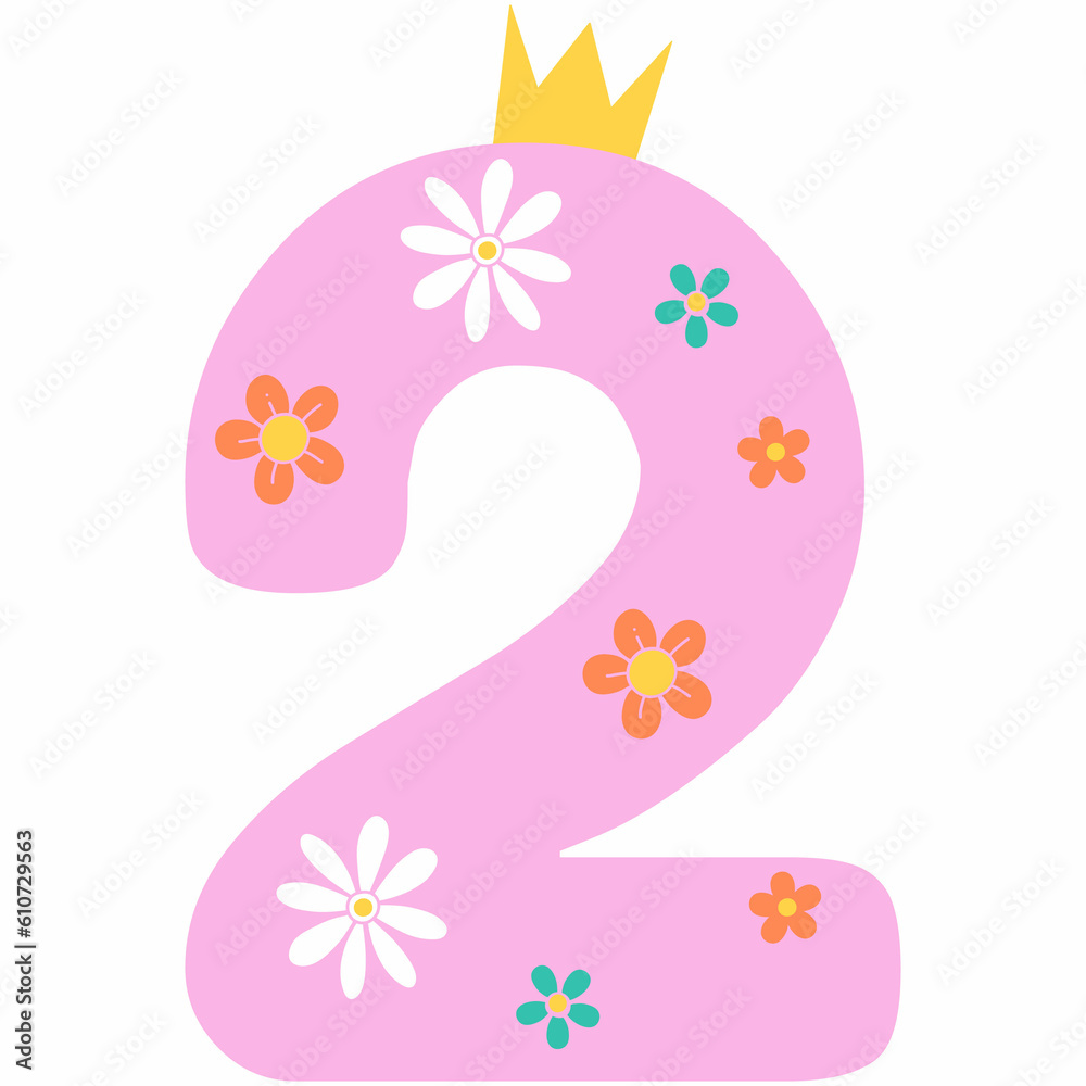 Number 2 with a crown. Number 2 with a crown.