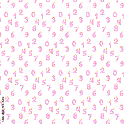 Background with pink numbers.