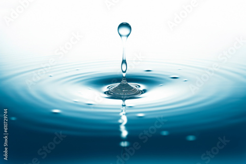 Water drop close up. Generative ai edited