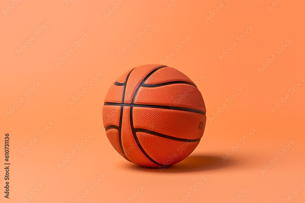 A basketball lies on the floor of a sports hall, AI generates content. A basketball lies on the floor of a sports hall, AI generates content.