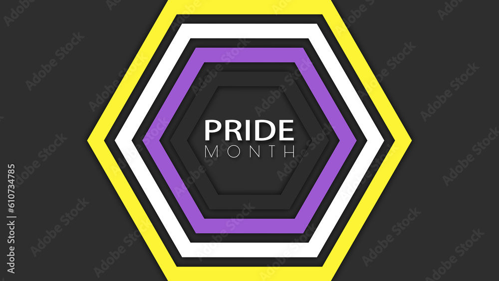 Happy Pride Month Non-binary Pride Flag Honeycomb Tunnel Background Happy Pride Month Non-binary Pride Flag Honeycomb Tunnel Background