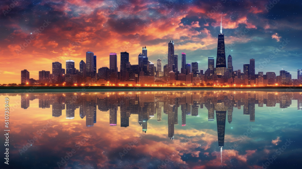 Chicago skyline AI-generated