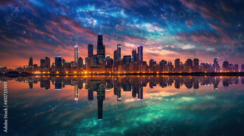 Chicago skyline AI-generated photo
