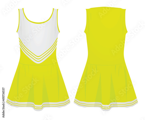 Yellow cheerleaders dress. vector illustration