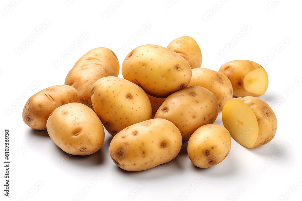 potatoes isolated on a white studio background generative ai potatoes isolated on a white studio background generative ai