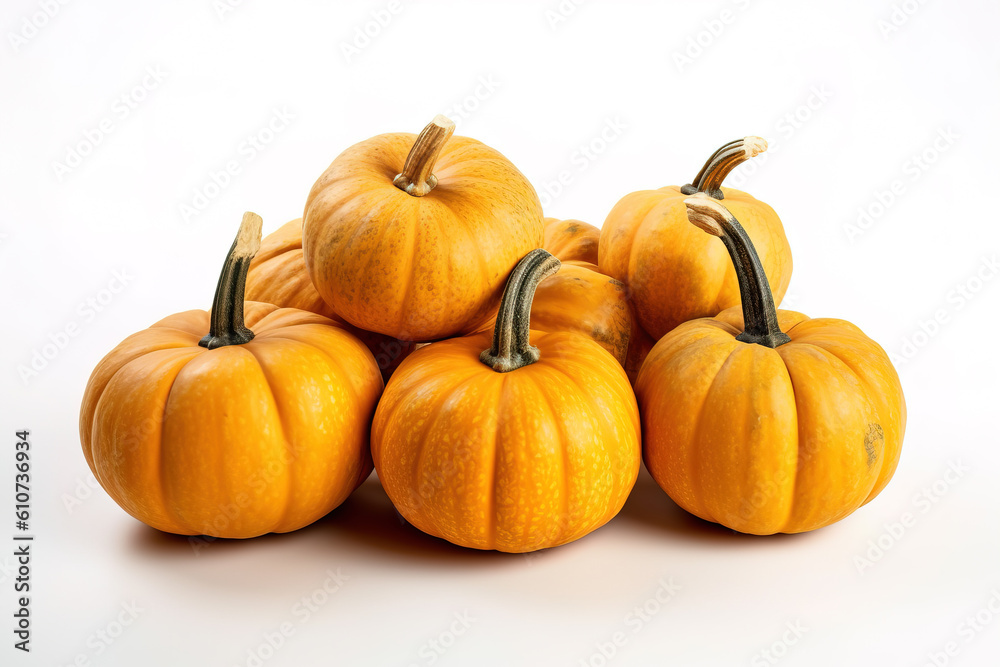 pumpkins isolated on a white studio background generative ai pumpkins isolated on a white studio background generative ai