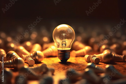 glowing lightbulb idea concept 