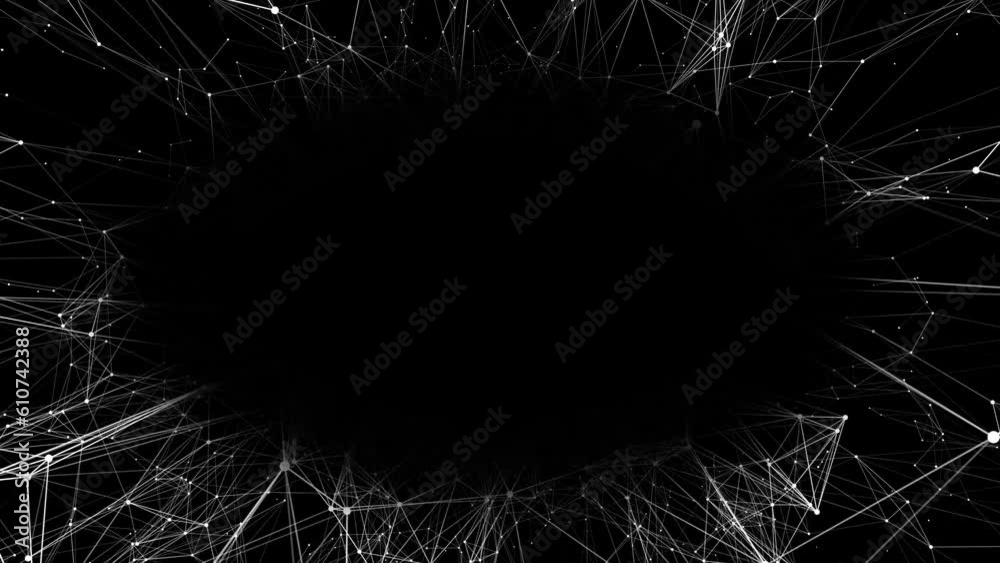 Space for text. Blank space in the middle of the white geometric structure. Seamless loop. Space for text. Blank space in the middle of the white geometric structure. Seamless loop.