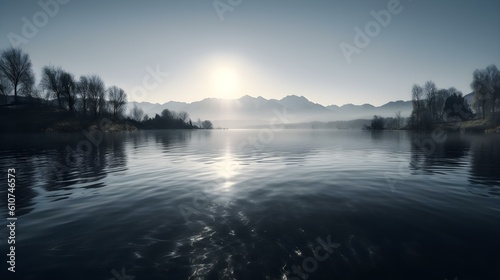 Close Up of a Lake with Mountains in the Distance