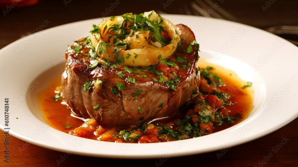 Naklejka premium Savory Delight: Osso Buco with Gremolata
