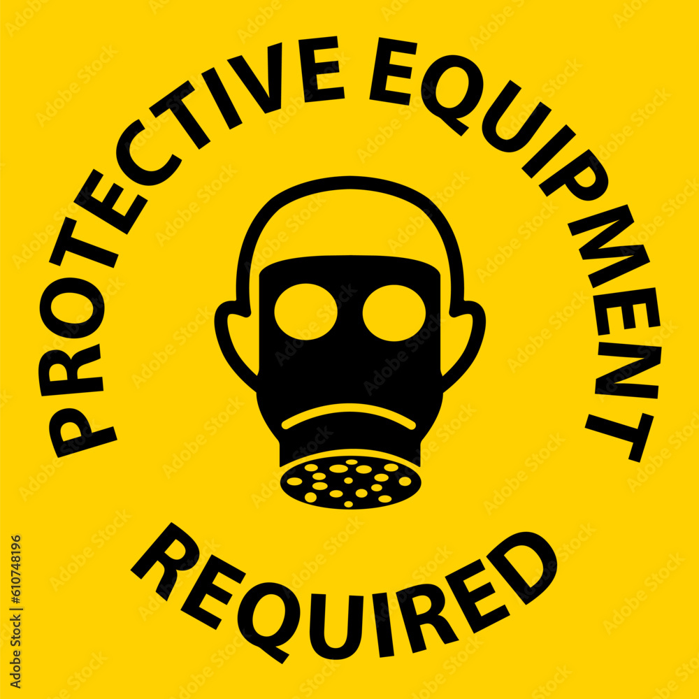 Symbol Floor Sign, Protective Equipment Required Symbol Floor Sign, Protective Equipment Required