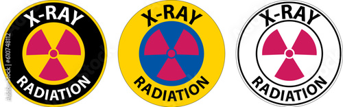 Notice X-Ray Radiation Sign On White Background