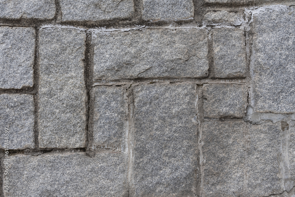 Tetris style granite block wall. Tetris style granite block wall.