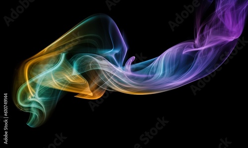  a colorful smoke swirl on a black background with a black backgrounnd and a black backgrounnd with a black backgrounnd. generative ai