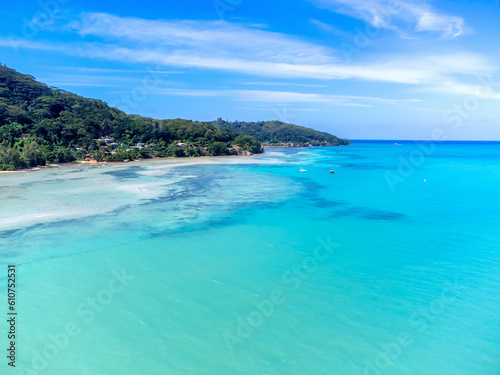 Aerial view of Anse a la Mouche beach