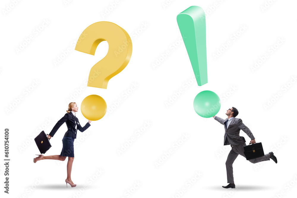 Concept of question and exclamation marks Concept of question and exclamation marks