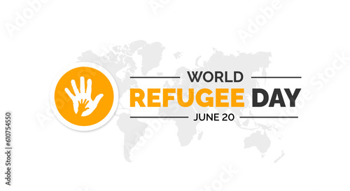 World Refugee Day background or banner design template.