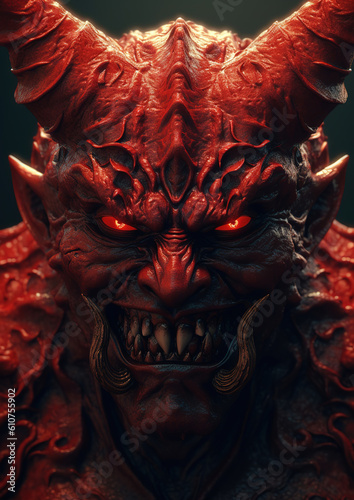 devil close up, hell king character, generative ai  © vvalentine