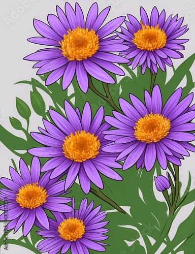 Aster Flower Generative Art